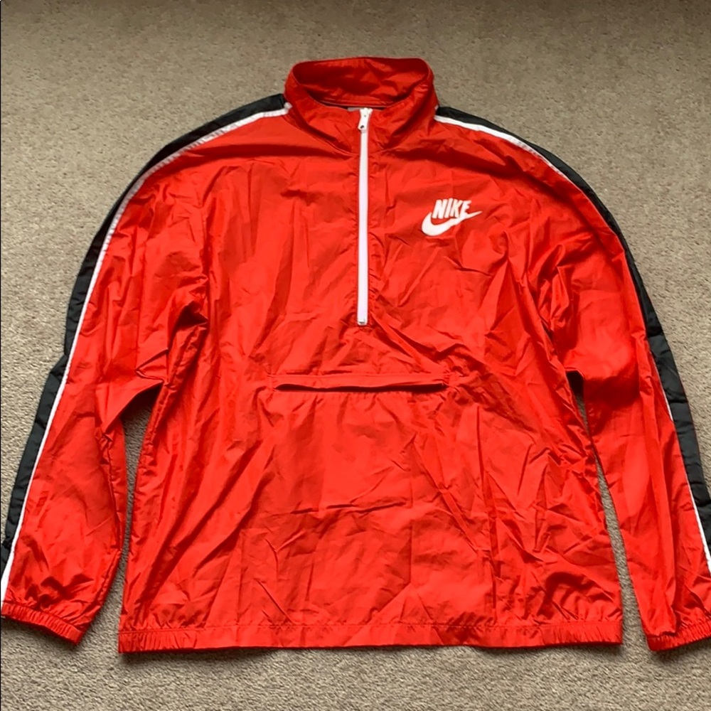 Nike Vintage Red Half Zip Windbreaker Jacket XL Packable